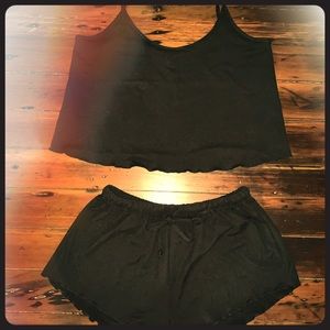 Lounge short set - Black - NEW